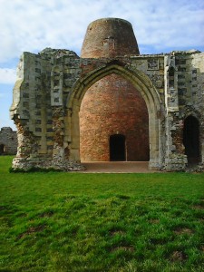 Picture of the ruins of St. Bents' Abbey gatehouse and the mill that was built inside it.